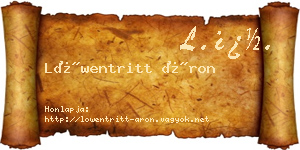 Löwentritt Áron névjegykártya